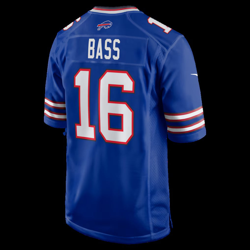 B.Bills #16 Tyler Bass Royal Team Game Football Stitched American Jerseys