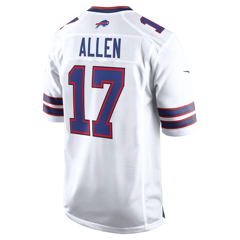 B.Bills #17 Josh Allen White White Game Player Stitched Football American Jersey
