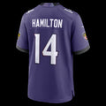 B.Ravens #14 Kyle Hamilton Purple Team Game Stitched Football American Jersey