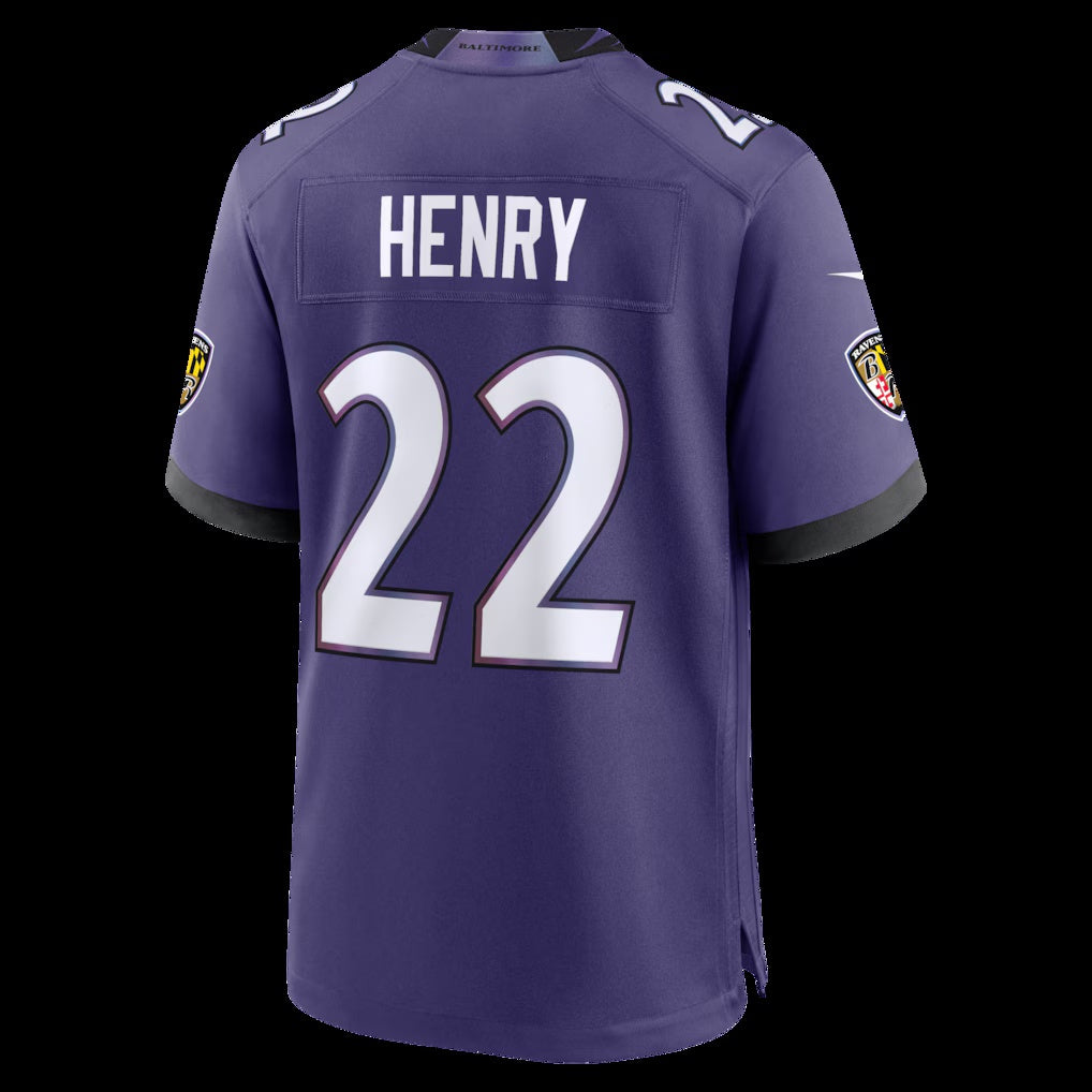 B.Ravens #22 Derrick Henry Purple Team Game Stitched Football American Jersey