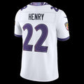 B.Ravens #22 Derrick Henry White Vapor F.U.S.E. Sewn Down Limited Stitched Football American Jersey