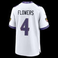 B.Ravens #4 Zay Flowers White Game Stitched Football American Jersey