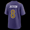 B.Ravens #8 Lamar Jackson Purple Alternate Game Stitched Football American Jersey