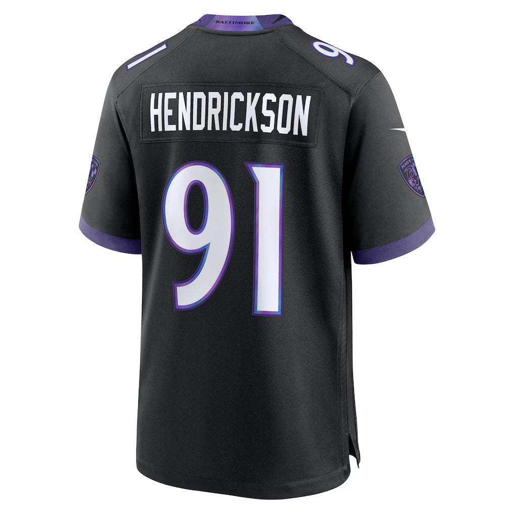 B.Ravens #91 Trey Hendrickson Black Alternate Game Stitched Football American Jersey