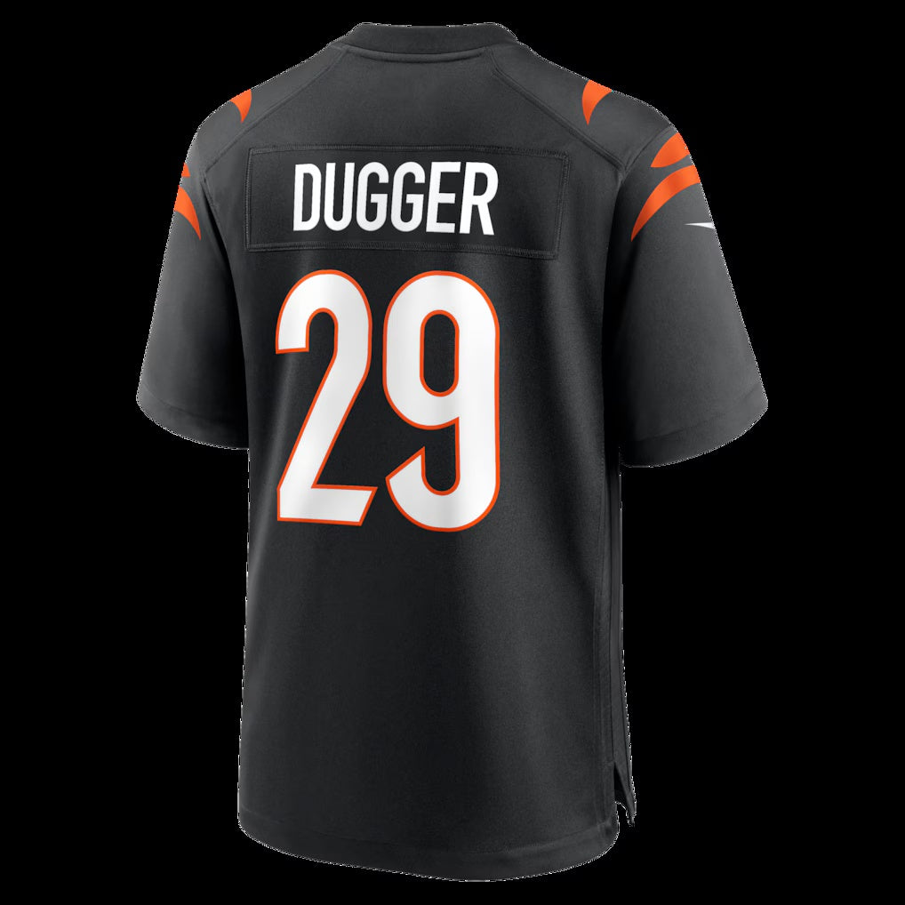 C.Bengals #29 Kyle Dugger Black Team Game Stitched Football American Jersey