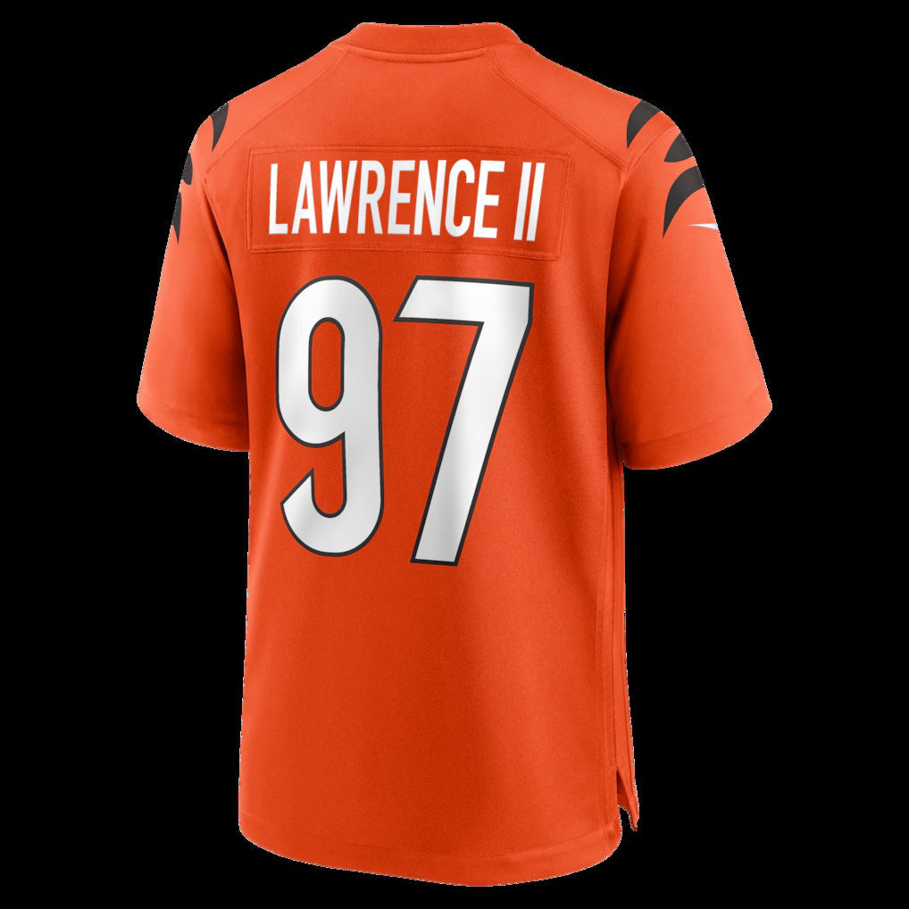 C.Bengals #97 Dexter Lawrence II Orange Game Stitched Football American Jersey