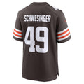C.Browns #49 Carson Schwesinger  Brown 2025  Draft Game Stitched American Football Jerseys