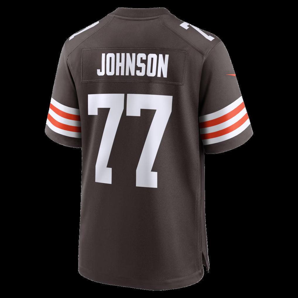 C.Browns #77 Zion Johnson Brown Team Game Stitched American Football Jerseys