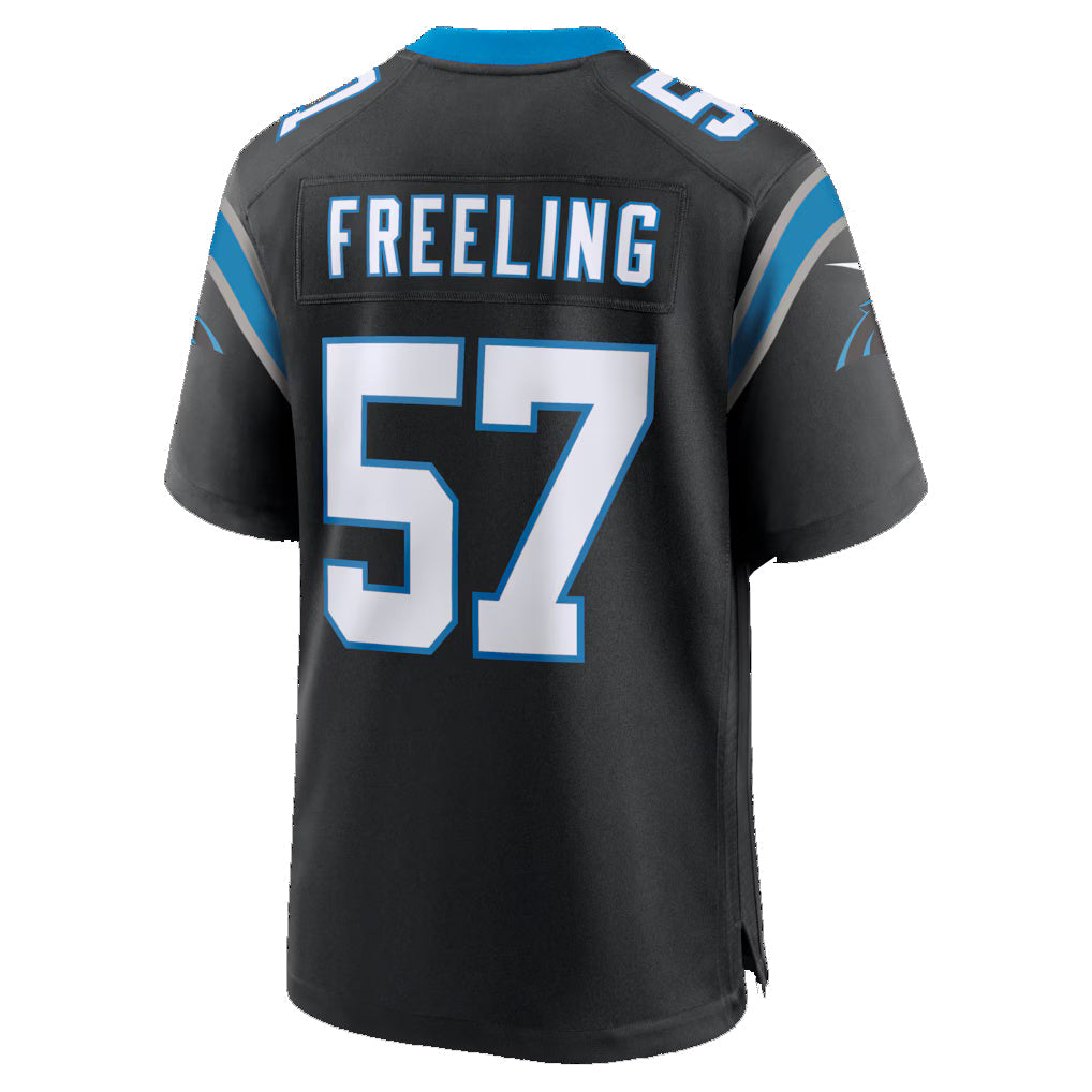 C.Panthers #57 Monroe Freeling Black 2026 Draft First Round Pick No. 19 Team Game Stitched Football American Jersey