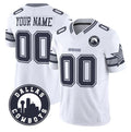 Custom D.Cowboys Active Player White 2025 F.U.S.E Dallas City Patch Vapor Untouchable Limited Football Stitched Game Jersey