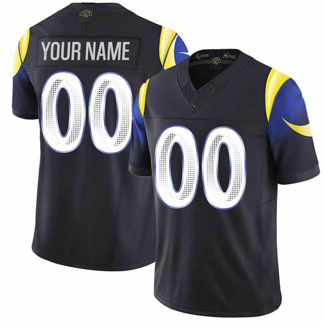 Custom LA.Rams Active Player Black 2025 F.U.S.E. ¡°Rivalries¡± Vapor Limited Football Stitched Jersey