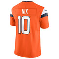 D.Broncos #10 Bo Nix Orange Vapor F.U.S.E. Limited American Football Jersey