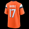 D.Broncos #17 Jaylen Waddle Orange Game Stitched American Football Jerseys