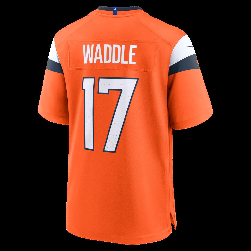 D.Broncos #17 Jaylen Waddle Orange Game Stitched American Football Jerseys