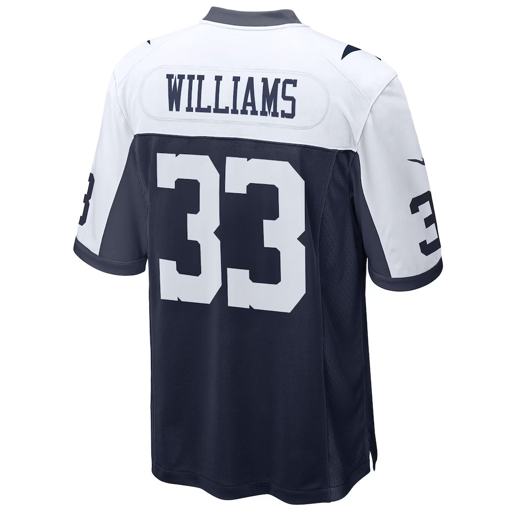 D.Cowboys #33 Javonte Williams Navy Alternate Game American Football Jersey
