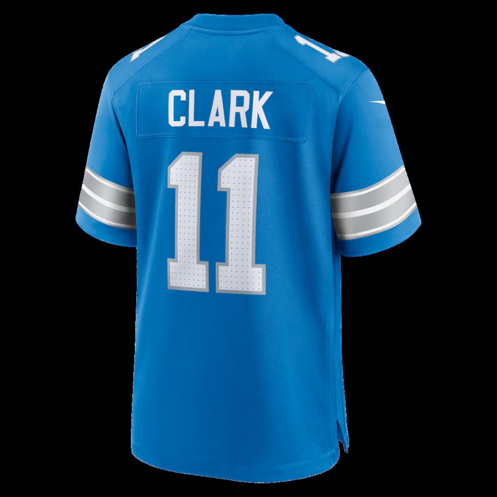 D.Lions #11 Damone Clark Blue Team Game American Football Jersey