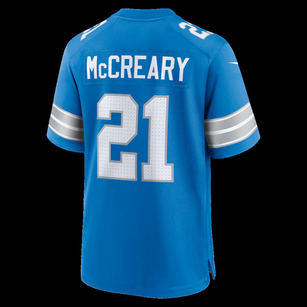 D.Lions #21 Roger McCreary Blue Team Game American Football Jersey