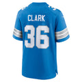 D.Lions #36 Chuck Clark Blue Team Game American Football Jersey