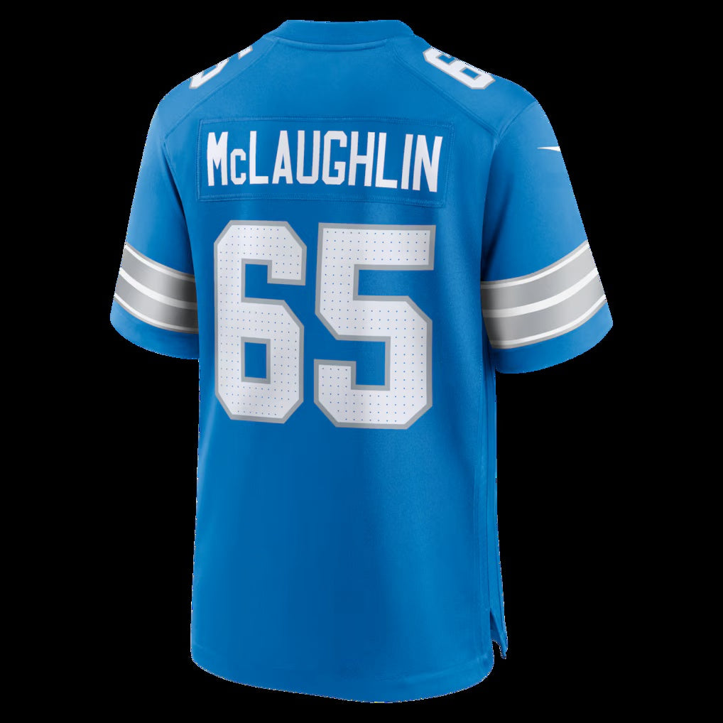 D.Lions #65 Seth McLaughlin Blue Team Game American Football Jersey