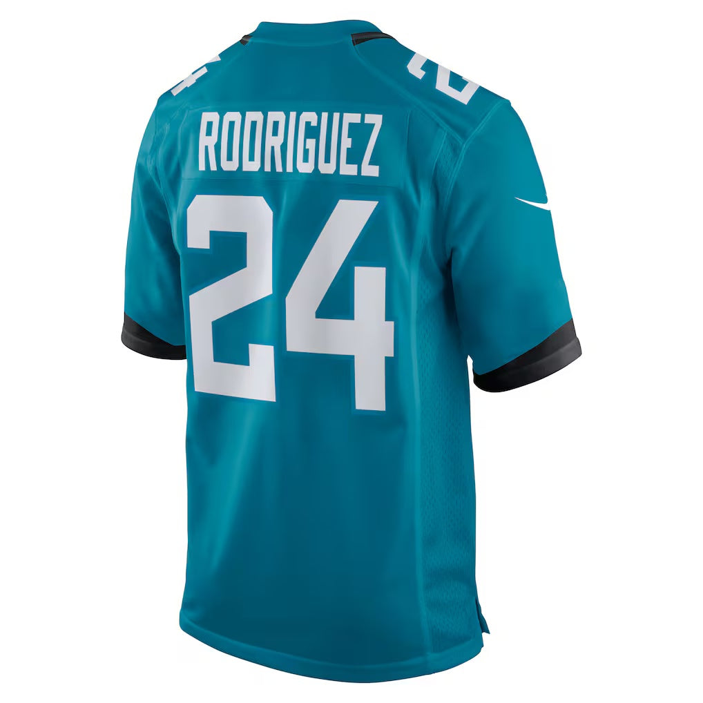 J.Jaguars #24 Chris Rodriguez Teal Team Game American Football Jersey
