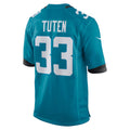 J.Jaguars #33 Bhayshul Tuten Teal Team Game American Football Jersey