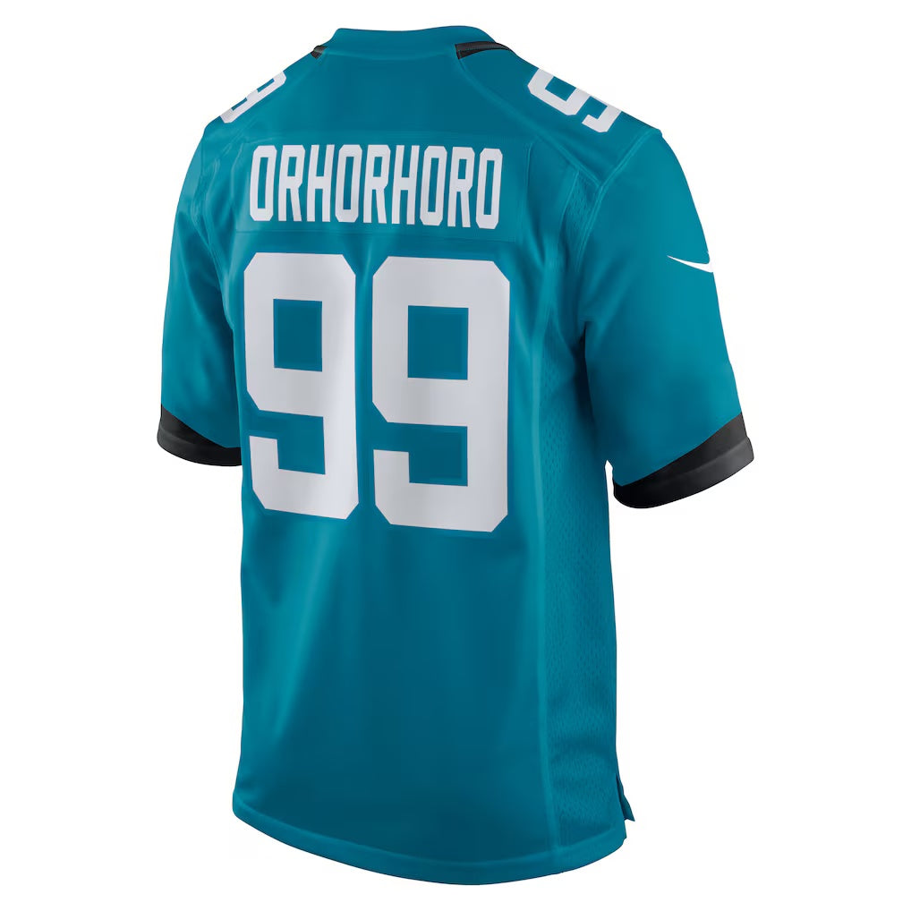 J.Jaguars #99 Ruke Orhorhoro Teal Team Game American Football Jersey