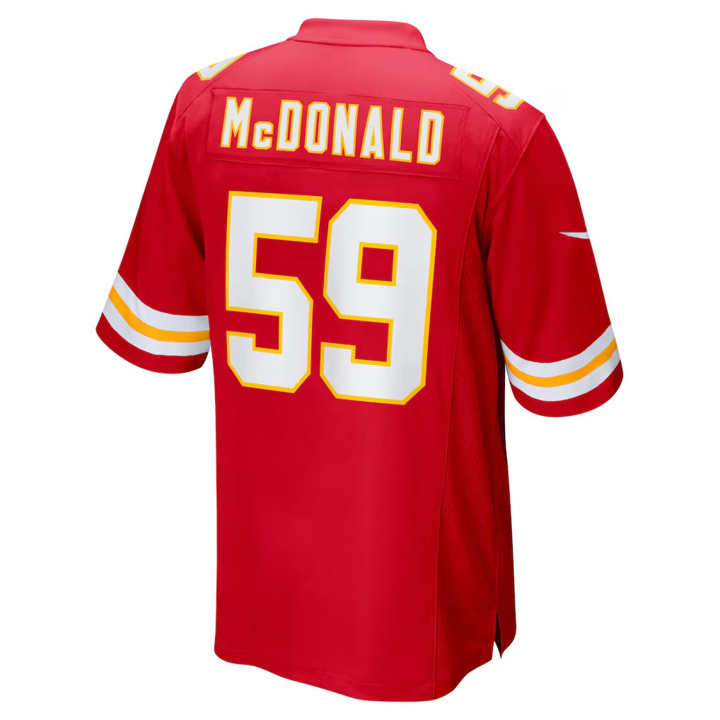 KC.Chiefs #59 Cooper McDonald Red Team Game Stitched American Football Jerseys