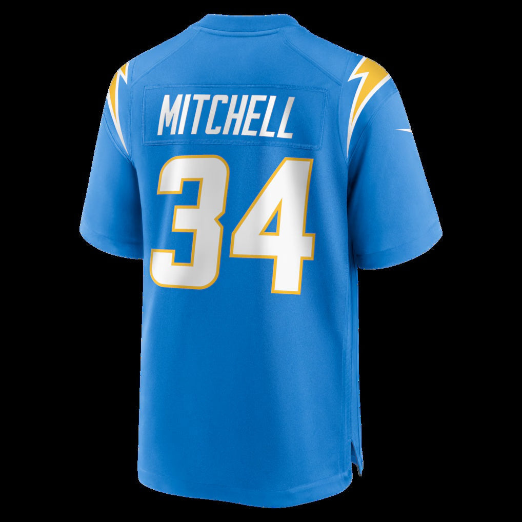 LA.Chargers #34 Keaton Mitchell Powder Blue Team Game Stitched American Football Jerseys
