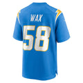 LA.Chargers #58 Marlowe Wax Powder Blue Team Game Stitched American Football Jerseys