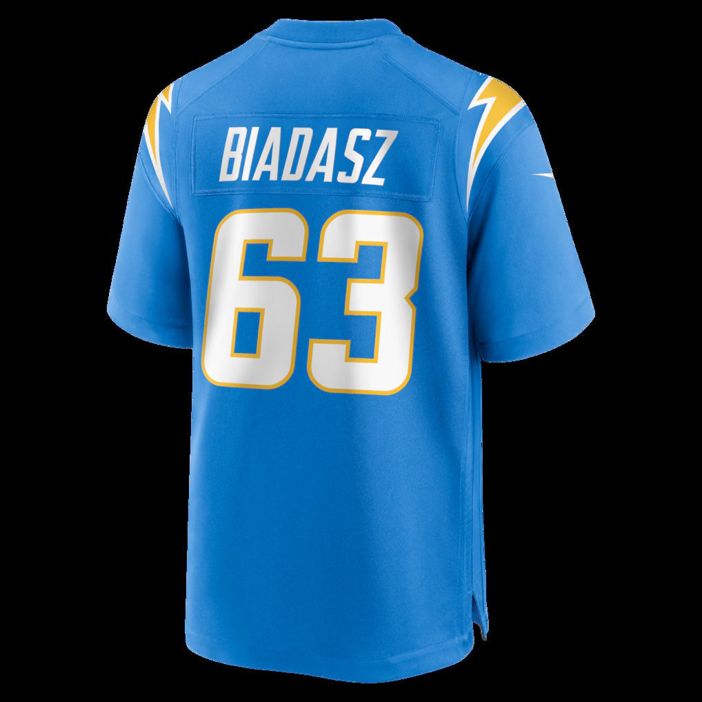 LA.Chargers #63 Tyler Biadasz Powder Blue Team Game Stitched American Football Jerseys