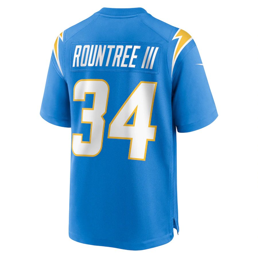 LA.Chargers #34 Larry Rountree III Powder Blue Player Game Jersey Stitched American Football Jerseys