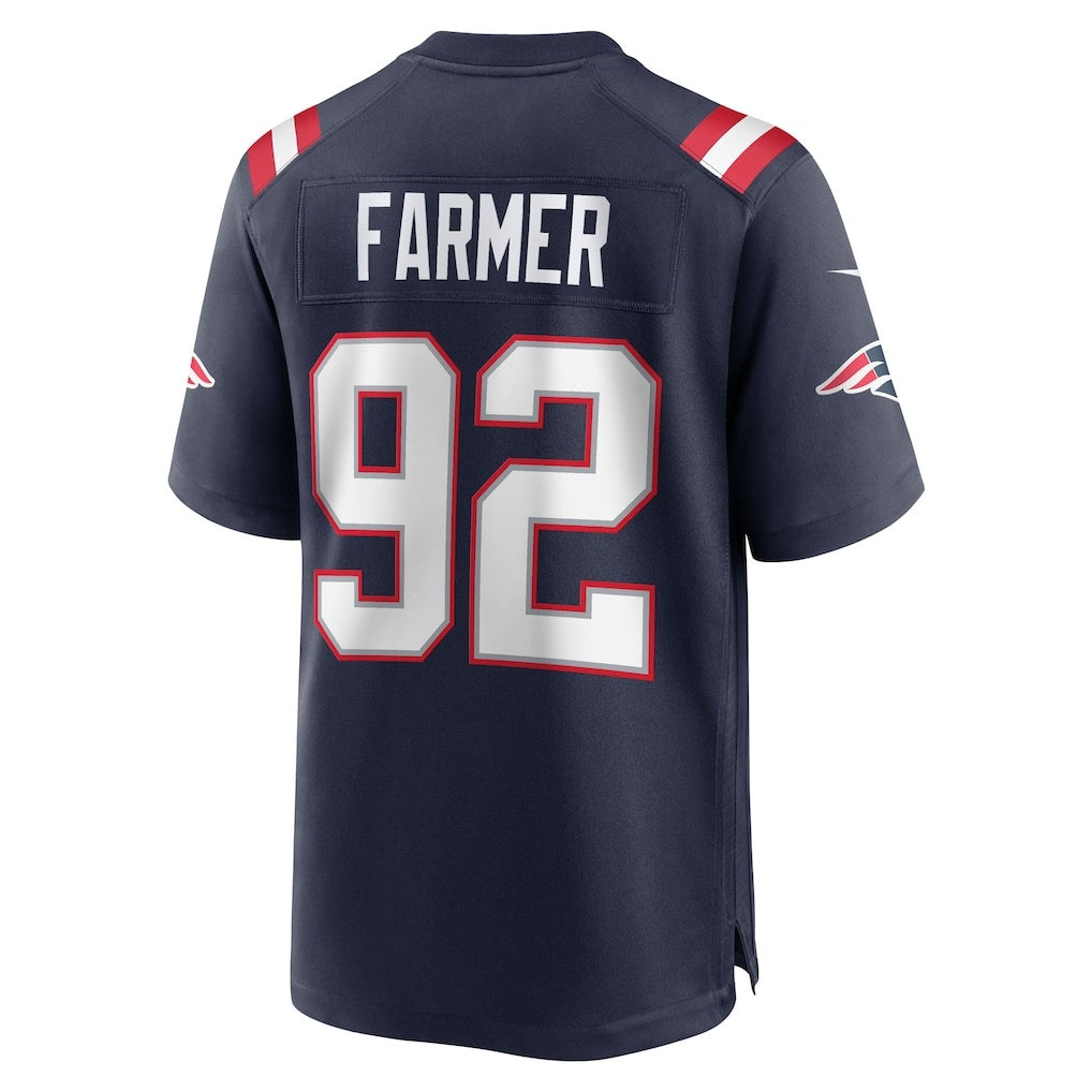 NE.Patriots #92 Joshua Farmer Navy Team Game Stitched American Football Jerseys