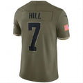 NO.Saints #7 Taysom Hill Olive 2022 Salute To Service Limited Jersey Stitched American Football Jerseys