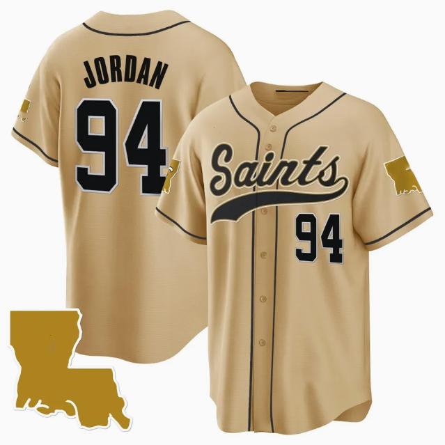 NO.Saints #94 Cameron Jordan Gold 1987 Legacy Cool Base Jersey ¨C All Stitched American Football Jersey